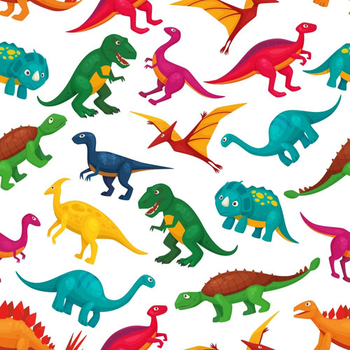 Papel De Parede Adesivo Dinossauros Coloridos Infantil 3m