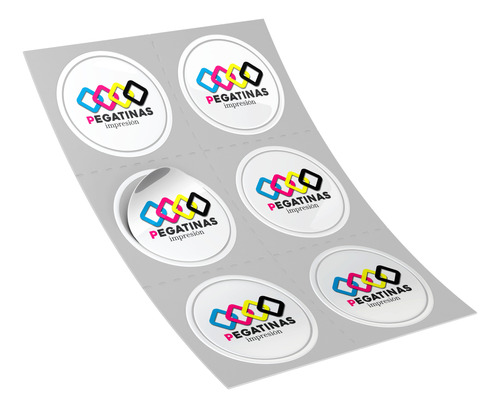 150 Sticker Pegotines 5cm Personalizados Circular O Cuadrado