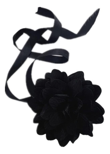 Hipi-shop Vintage Negro Rosa Gran Flor Collar Gargantilla Jo