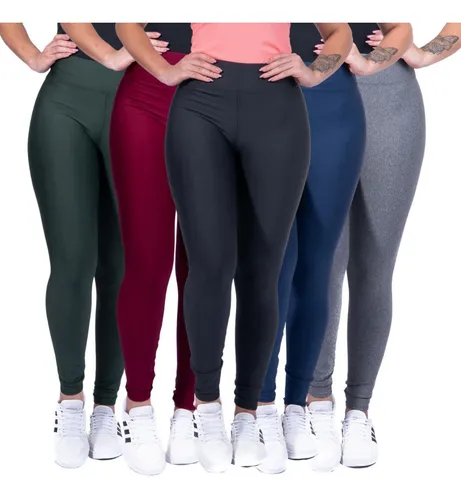 Kit 5 Cal a Leg Suplex Feminina Lisa Cos Alto Moda Fitness Frete