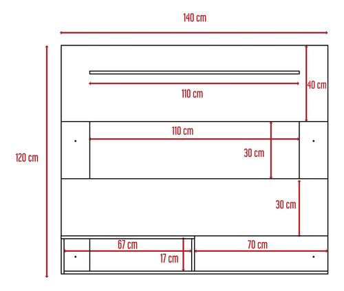 Panel Tv55 - Biblioteca Cubo - Wengue