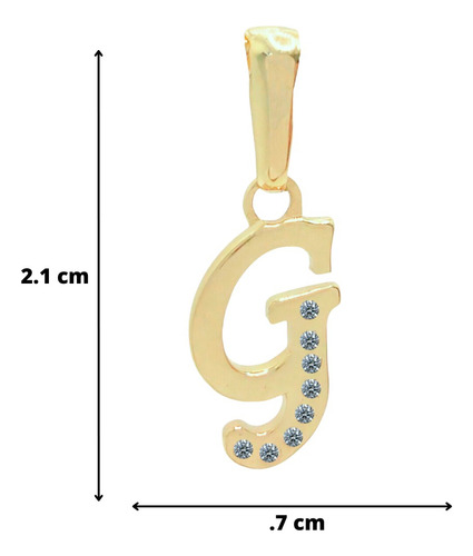 Dije Inicial Letra G Oro 14k Tamaño 2cm + Cadena De Regalo