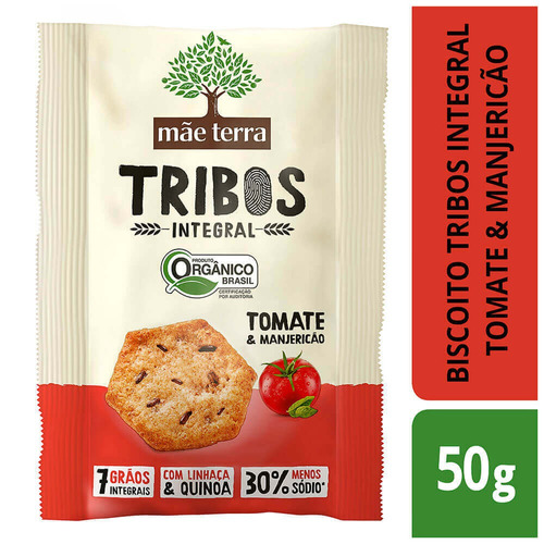 Biscoito Orgânico de Tomate e Manjericão Tribos Mãe Terra 50g