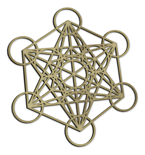 Painel Cubo De Metatron - Mdf Crú - Geometria Sagrada - 30cm