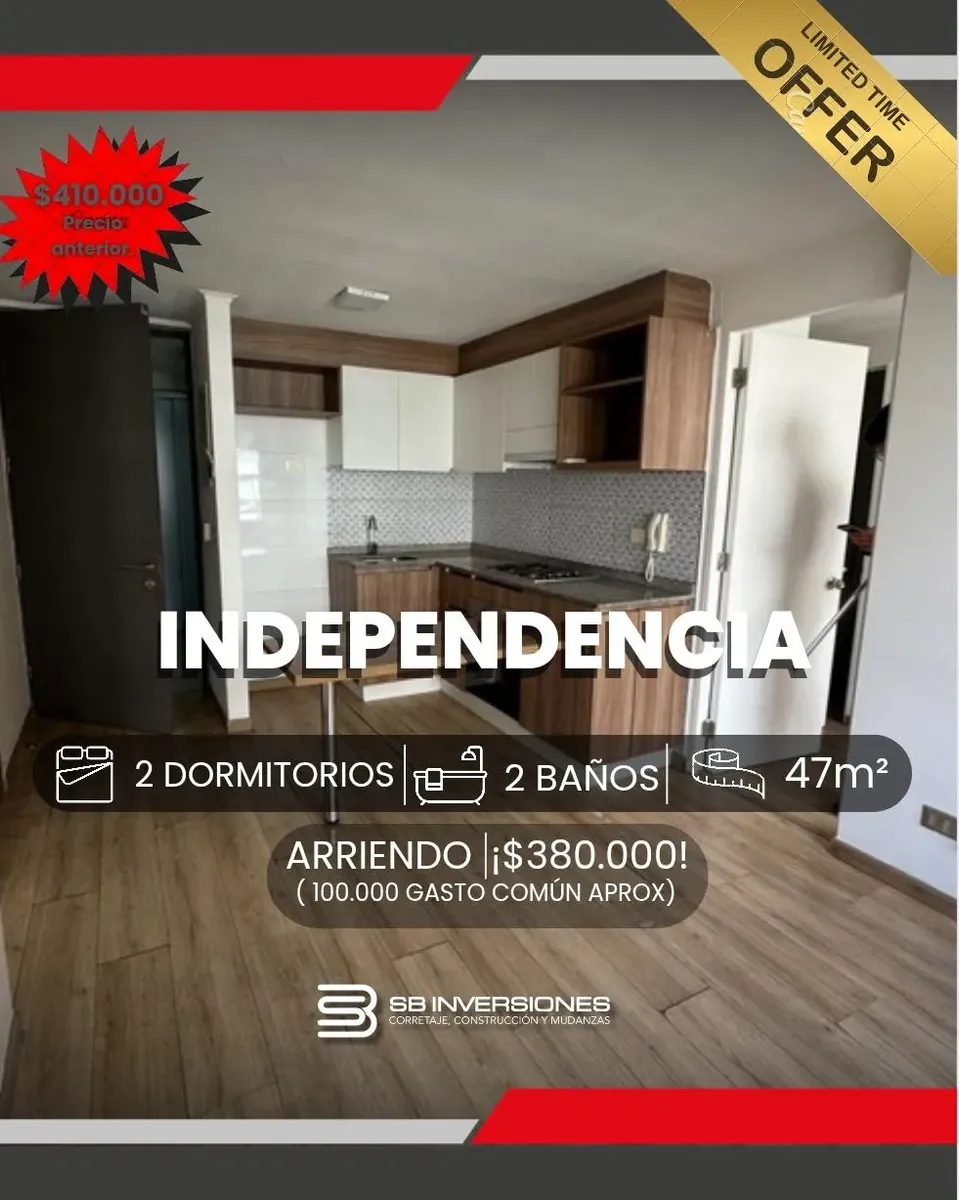 Imagen 1 de 29 de Arriendo De Moderno Departamento Independencia