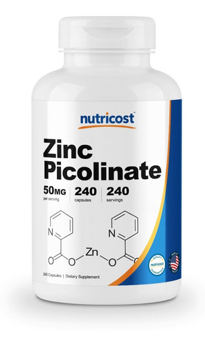 Nutricost Picolinato De Zinc A Dosis De 50 Mg (240