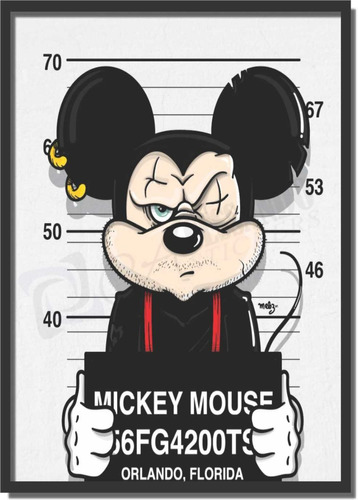 Adesivos Decorativo Parede P/ Placa Mickey Procurado Disney