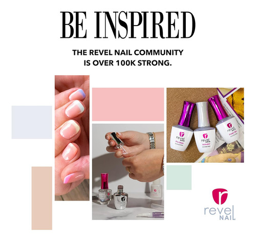 Revel Nail Juego Líquido De Polvo De Inmersión: Capa Base De