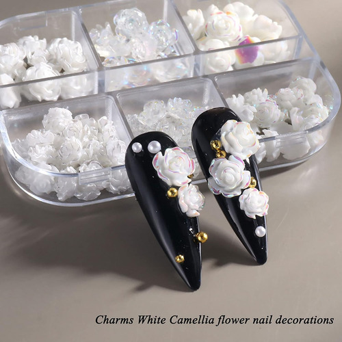 Uñas Flores, Uñas De Camelia En 3d Para Uñas Acrílicas, Mani