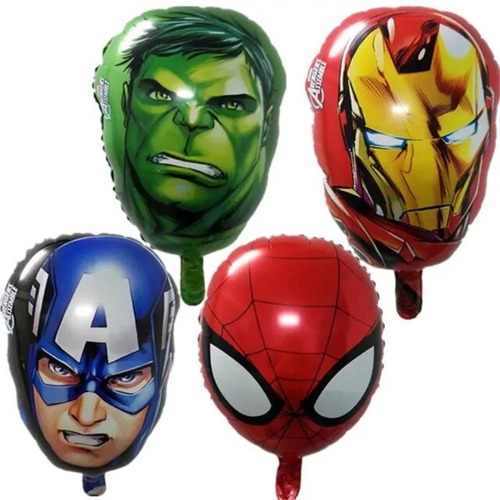 Globos Super Heroes Capitán America   Spiderman, Hulk,   