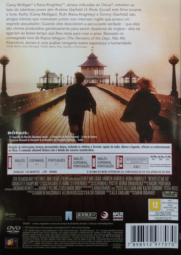 Não Me Abandone Jamais Dvd Never Let Me Go Mulligan Garfield (Usado)