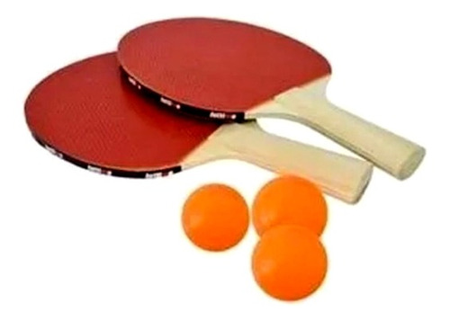 Kit Ping Pong Tênis Mesa Com 2 Raquetes E 3 Bolinhas