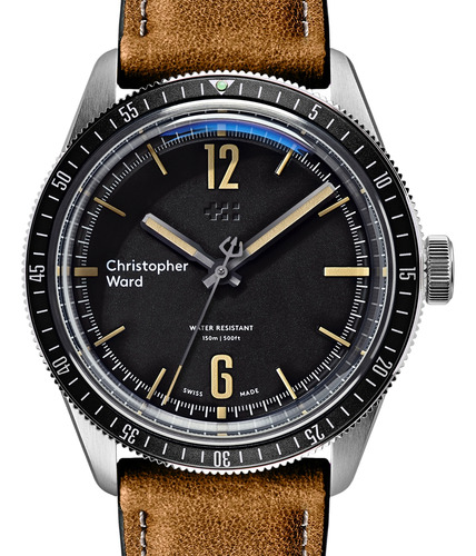 Relógio Christopher Ward C65 Trident Vintage Dive Mechanical Marrom
