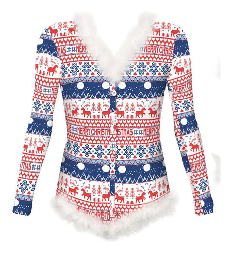 Pijama Para Mujer Con Estampado De Copos De Nieve Navideños