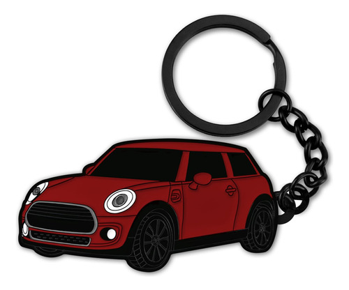 Llavero Auto Forma Mini Cooper Metalico - Rojo