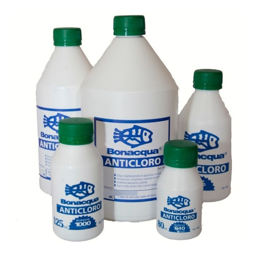 Anticloro Bonacqua 80 Ml  Acuarios Peceras - Elimina Cloro.