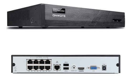 Onwote Grabador De Audio Nvr De Seguridad Ip Poe De 8 Canale