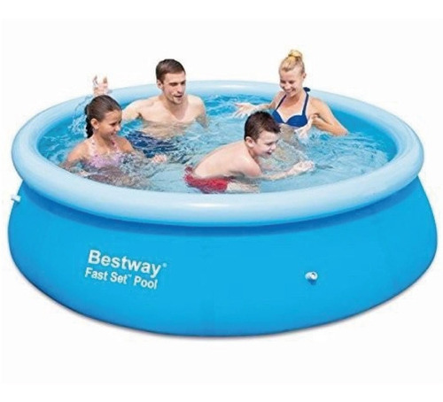 Pileta Redonda Bestway 244 X 66 Cm Aro Inflable De Lona Ofer