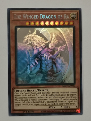 Yugioh The Winged Dragon Of Ra - Led7-en000 - Ghost Rare 1st (Usado)