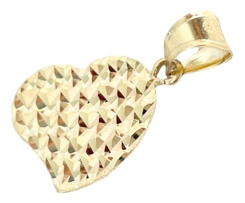 Dije Corazón Delgado 1.3 Cm Diamantado Oro 10k - Hestia