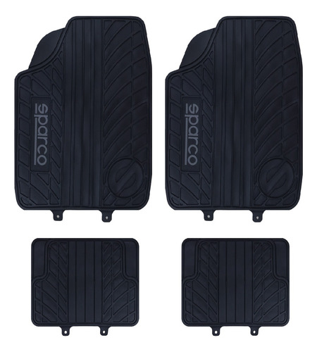 Piso Sparco 4 Piezas Pvc Color Negro/tapiz/ Suelo/ Protector