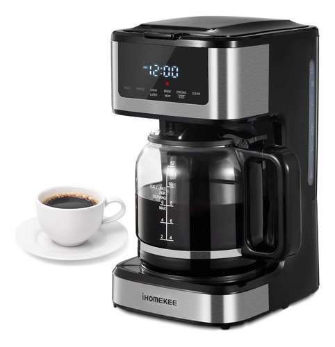 Ihomekee Cafetera Programable, Cafetera De Goteo De 12 Taza.