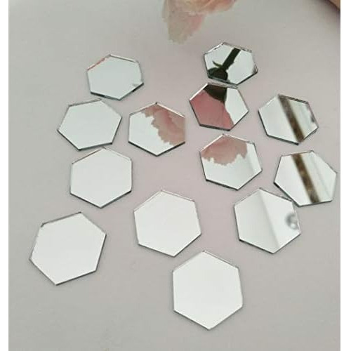 Mosaico De Espejo De Vidrio Forma Hexagonal, 100 Piezas...