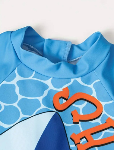 Traje De Baño Niño Tiburon Proteccion Solar Upf 50+ Playa Azul Acero Tiburón 7-8 Años