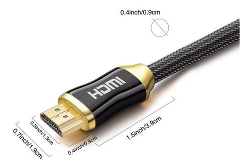 Cable Hdmi A 4k Hdmi Full Hd Versión 2.0 Conector Metal 3m
