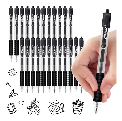 Lapiceras Ballpoint Vitoler Set 24 U Black