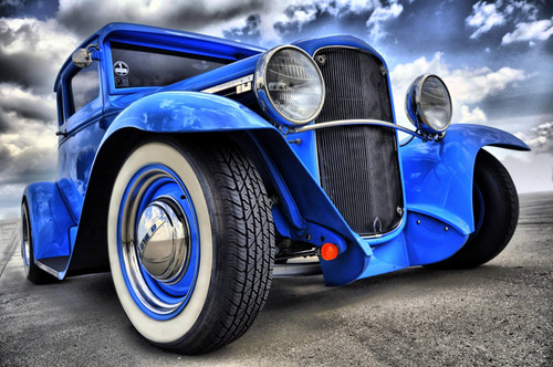 Cuadro Canvas Hot Rod Auto Clasico Velocidad Increible M6