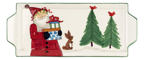 Plato Extendido Rectangular De Santa Claus Importado Vietri