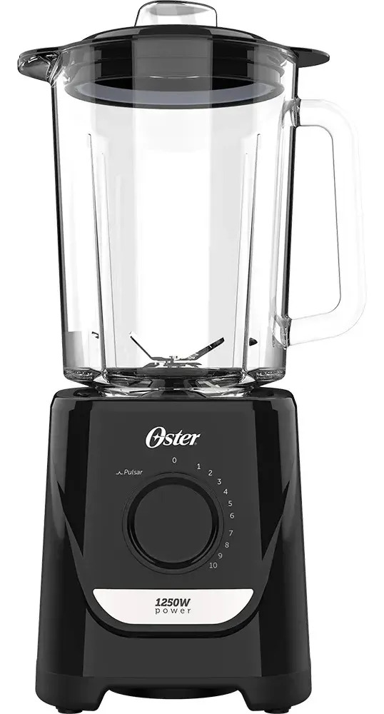 Liquidificador Oster Oliq520 Preto de 1,8L 1250W Jarra De Vidro e Laminas em Inox