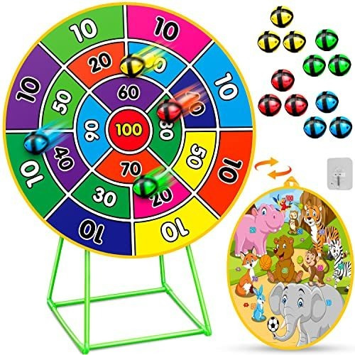 Dioju Dart Board For Kids, Doble Dartboard Con 12 Tfx4l