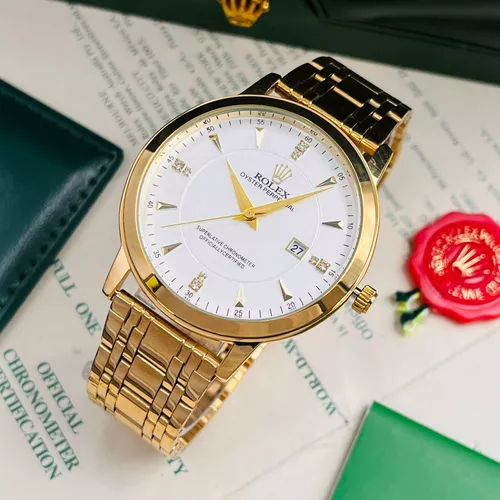 Reloj hombre LA2103-3 plateado con dorado, tablero blanco - Relojes Loix