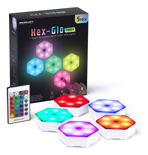 Merkury Innovations Hex Glo - Luces Led Multicolor Activada.