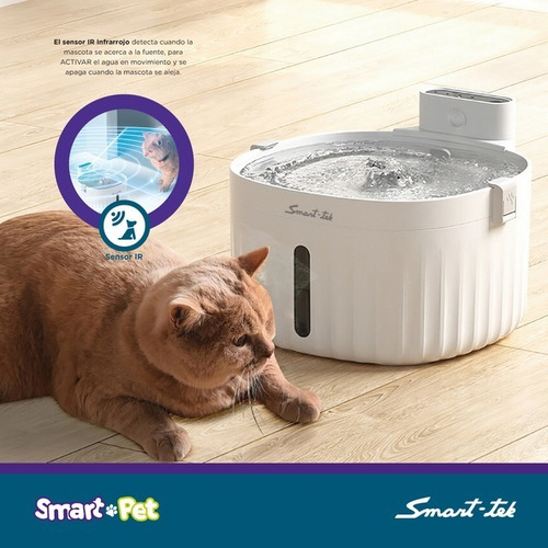 Imagen 4 de 6 de Bebedero Automatico Agua Mascotas Infrarrojo 2l Con Filtro