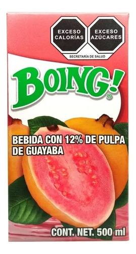 2 Pza Bebida Boing Con 12% De Pulpa De Guayaba 500 Ml