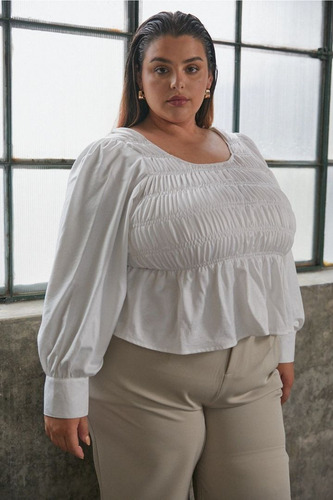 Blusa De Seda Al Cuerpo Tendencia Talle Plus Size 6 - 10 Cci