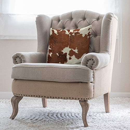 Moslion - Funda De Almohada Decorativa De Piel De Vaca, Dise