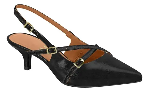 Scarpin Vizzano Feminino 1122-885. Preto Liso 38 Br