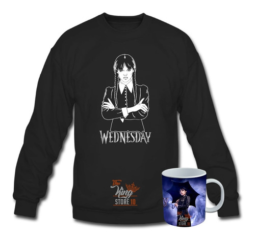 Poleron Polo + Taza, Wednesday, Merlina, Los Locos Addams, Familia, Xxl / Kingstore10