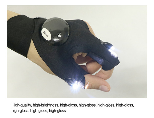 Guantes De Pesca Con Luz Nocturna, Guantes Led Sin Dedos, Im