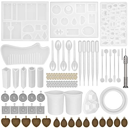 Fixm - Moldes De Resina De Silicona, 155 Piezas De Moldes Y