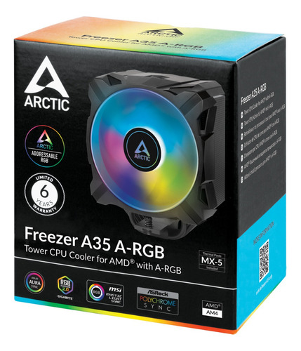 Cpu Cooler Amd Arctic Freezer A35 A-rgb Silencioso 1700rpm 