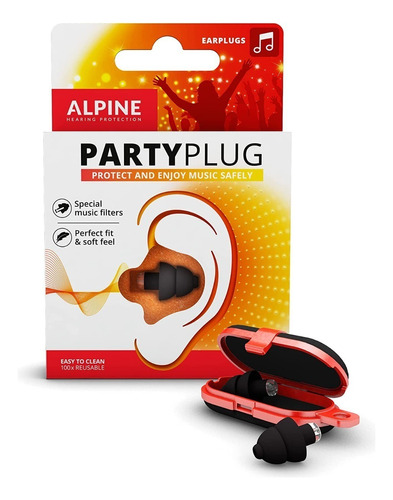 Alpine Party Plug - Protetor Plugue Auricular - Festa Snr Db Cor Preto