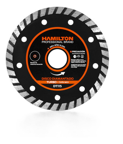 Disco Turbo Diamantado 115mm Dt115 Hamilton Corte Seco