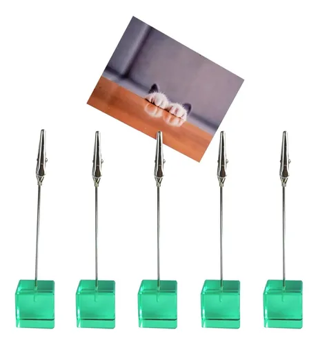 5 Pcs Cubo Base Polaroid Photo Clip Stand, Pantalla De Escri
