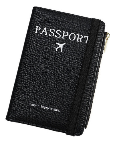 Tarjetero Rfid Antirrobo Con Cierre Delgado Para Pasaporte