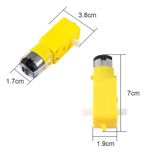 2x Roda + 2x Motor Dc 3v/6v C/ Redução Carro Arduino